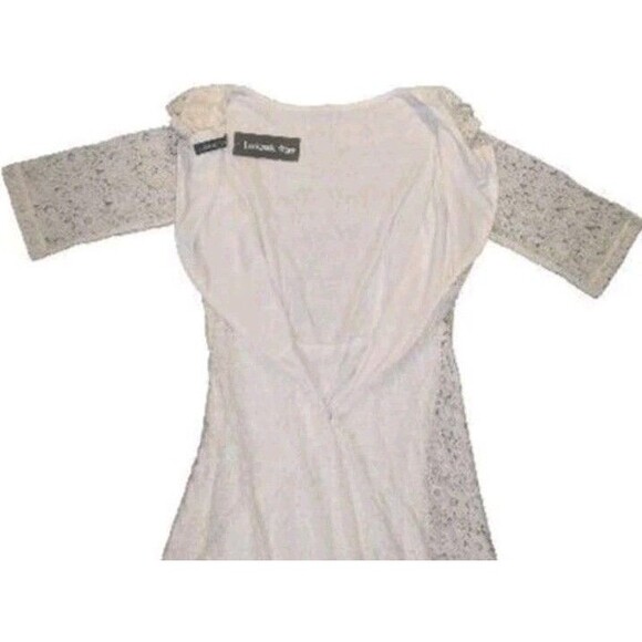 Lookbook Women’s Maxi Dress Size 12 Ivory 3/4 Sleeve Lace NEW with Tags - Picture 5 of 15